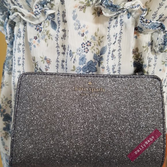 DUSK NAVY BOXED COMPACT WALLET LOLA KATE SPADE - Picture 8 of 13